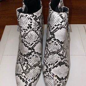 faux snake skin booties